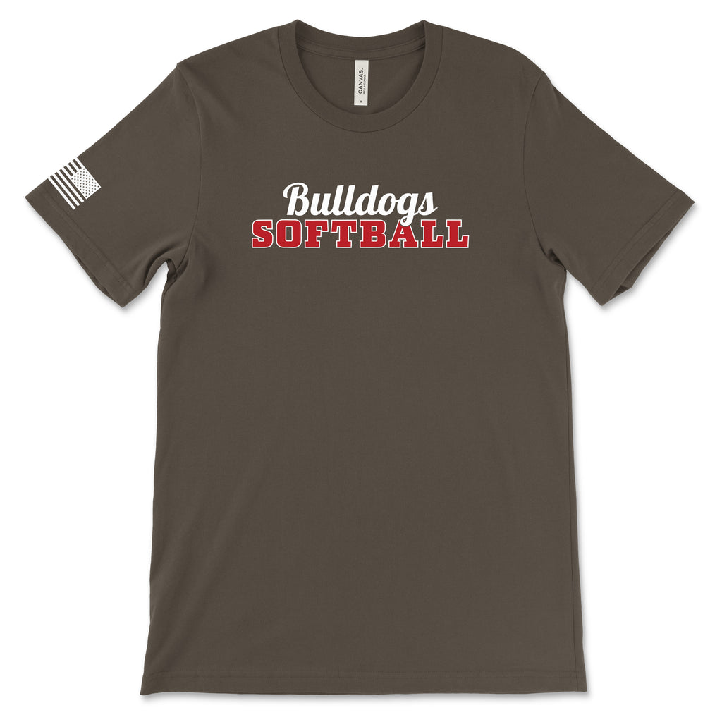 Youth Bulldogs Softball Short Sleeve Cotton T-Shirt