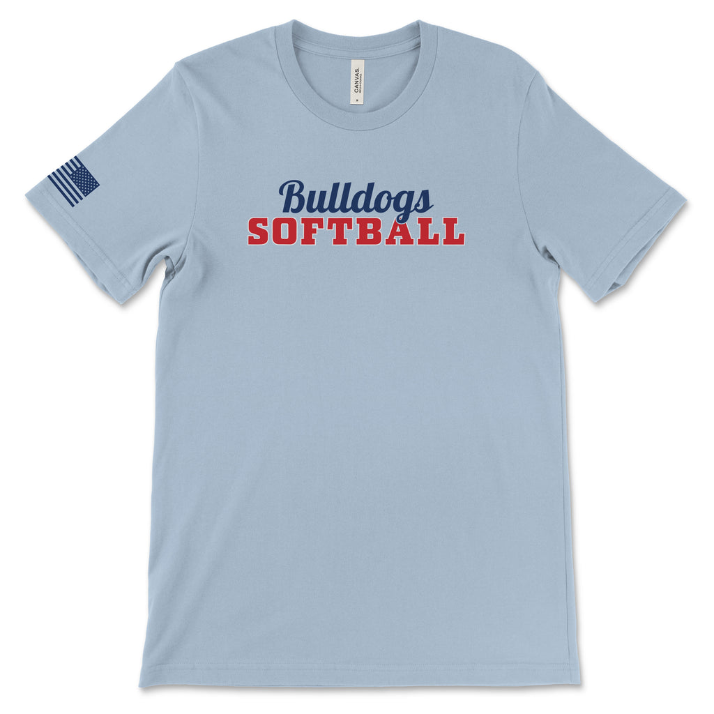 Unisex Bulldogs Softball Short Sleeve Cotton T-Shirt