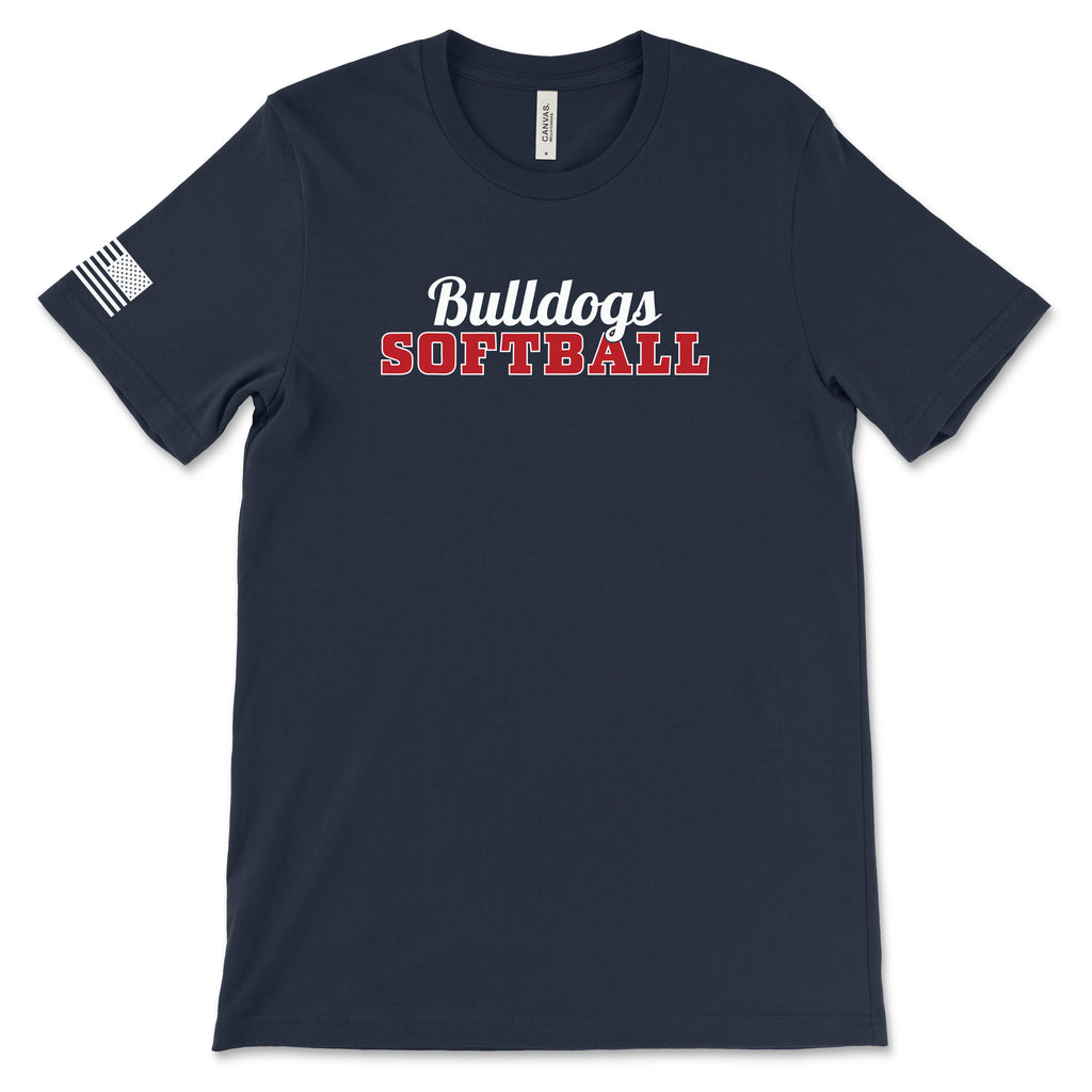 Youth Bulldogs Softball Short Sleeve Cotton T-Shirt