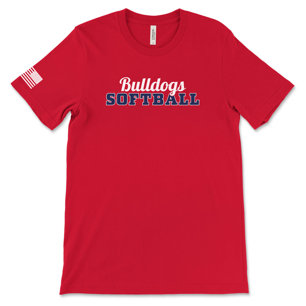 Youth Bulldogs Softball Short Sleeve Cotton T-Shirt