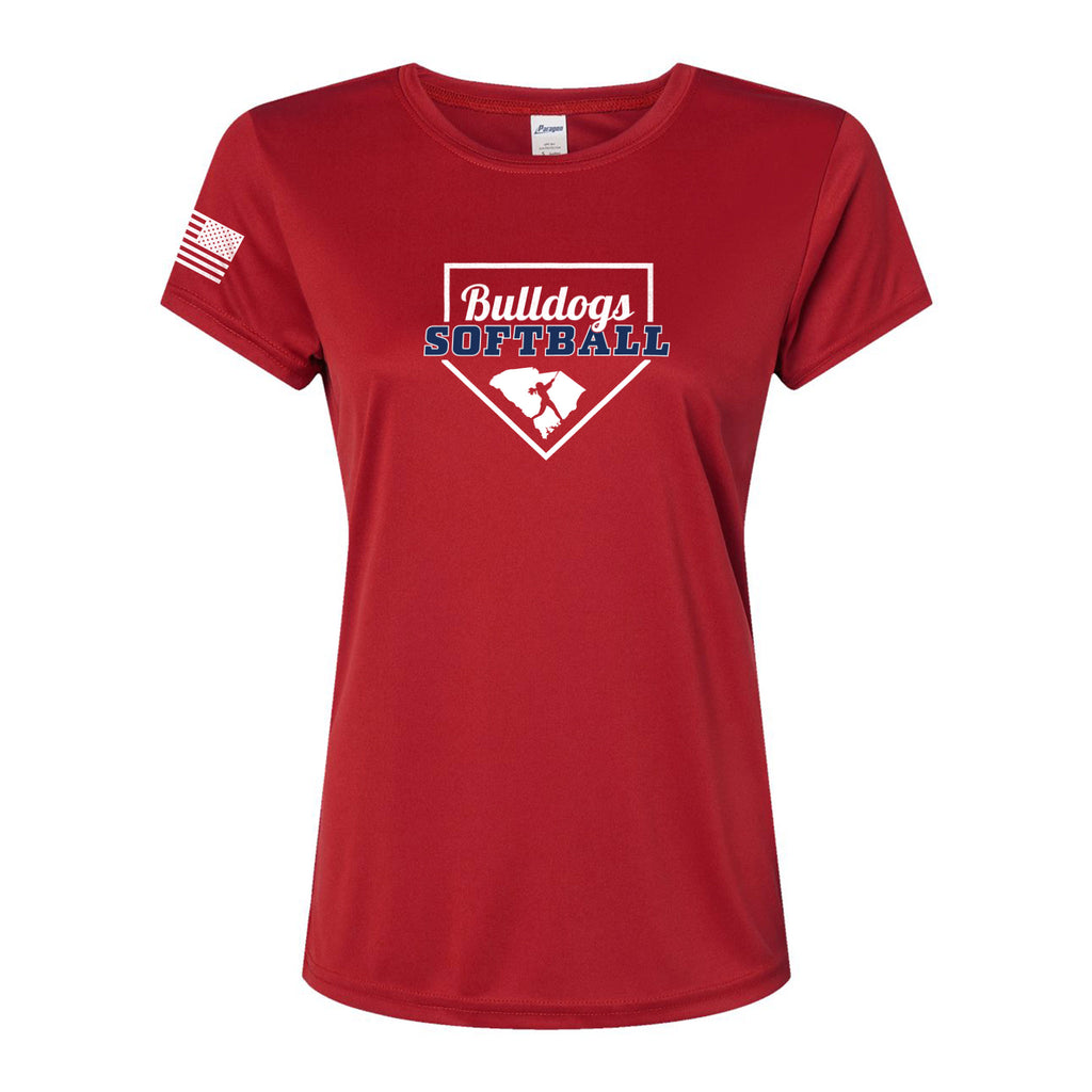 Women's Bulldogs Softball Base Performance T-Shirt