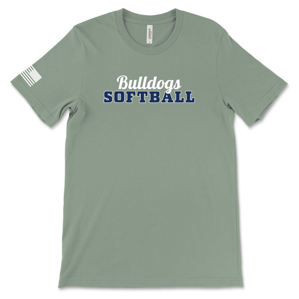 Unisex Bulldogs Softball Short Sleeve Cotton T-Shirt