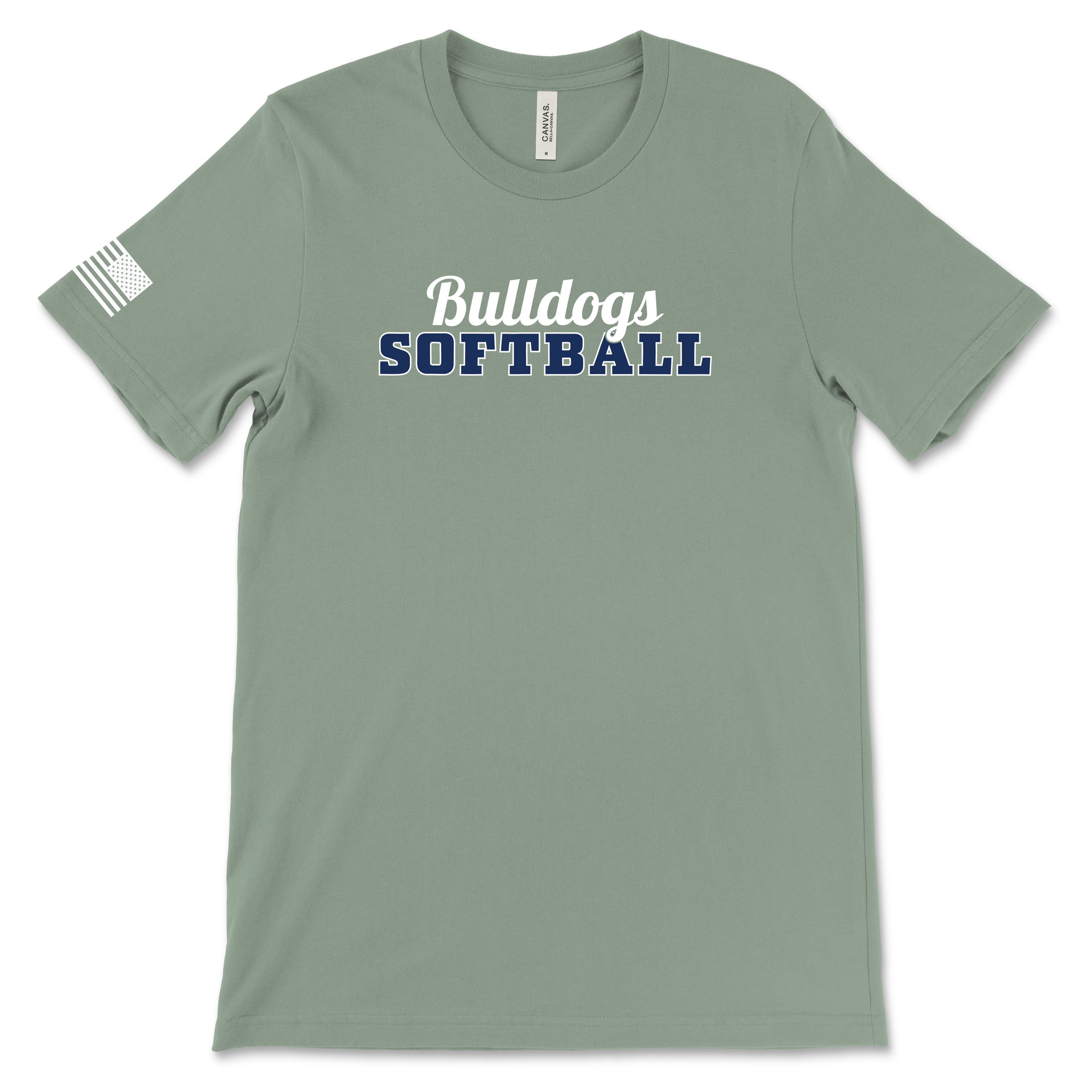Unisex Bulldogs Softball Short Sleeve Cotton T-Shirt