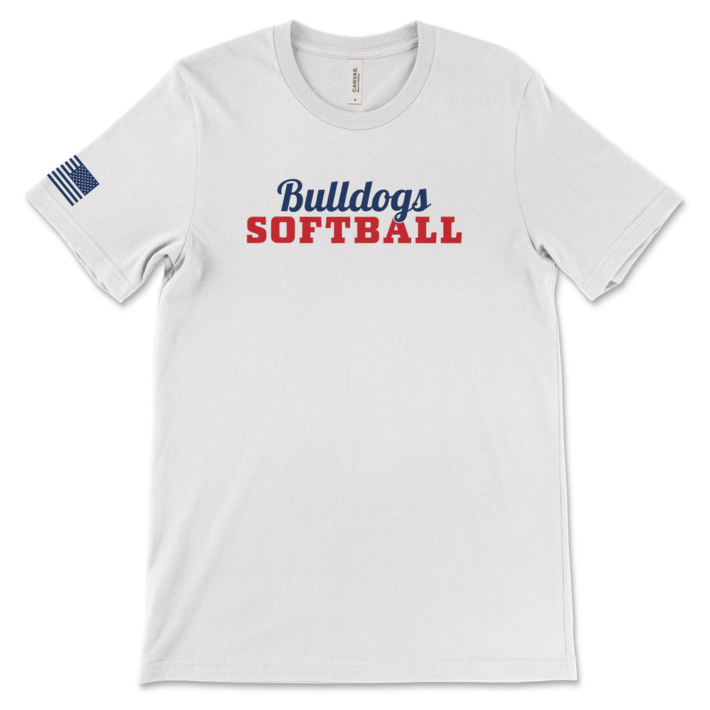 Youth Bulldogs Softball Short Sleeve Cotton T-Shirt